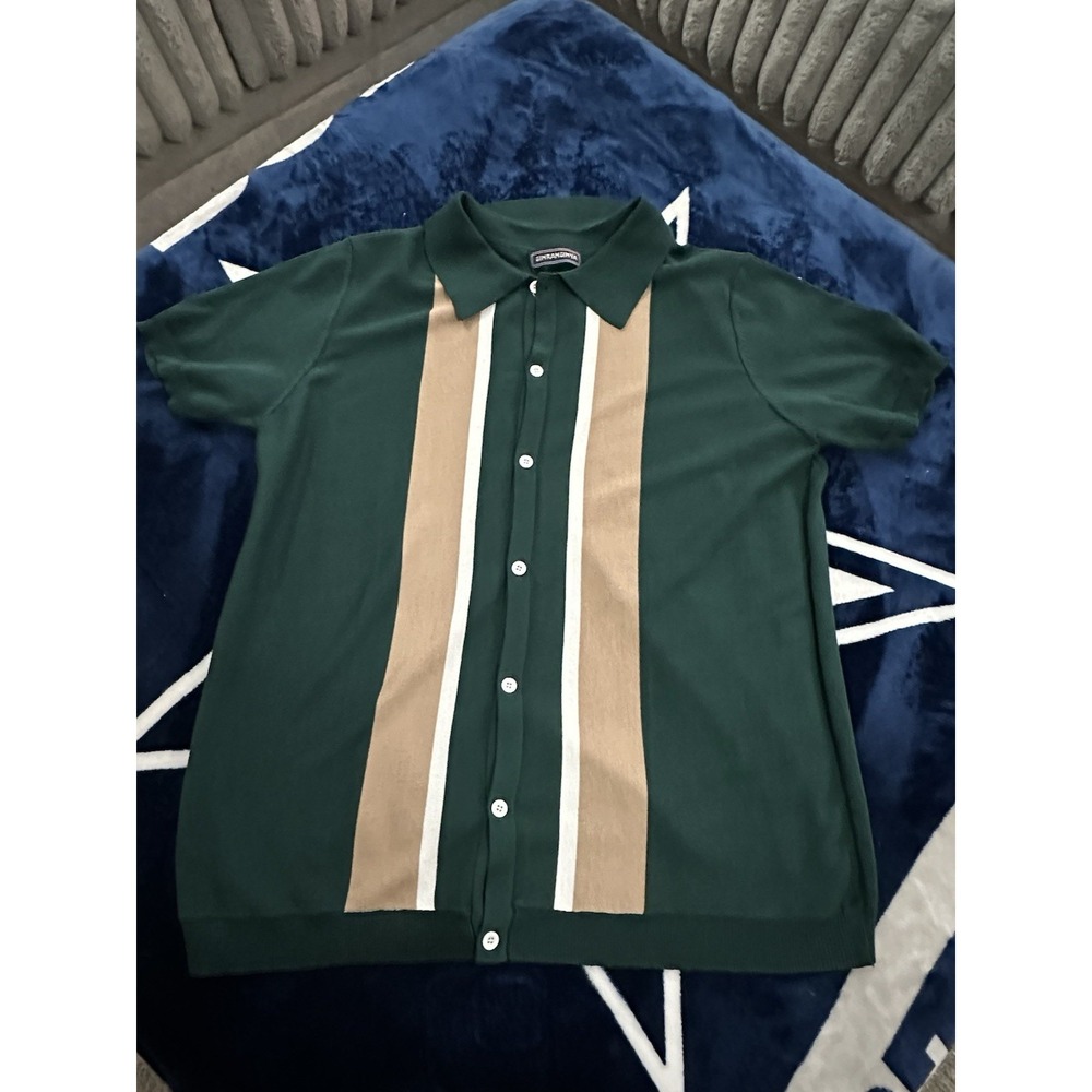 Mens Youth Chic Color Stitching Turn Down Collar Knited Cardigan T Shirt Tee